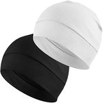 EINSKEY Unisex Skull Caps, 2-Pack Cotton Beanie Hat for Running Cycling Sleeping Cap Chemo Headwear Hard Hat Helmet Liner