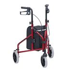 Drive Devilbiss TW008R-23 Ultralight Aluminium Red Tri-Walker with Vinyl Bag