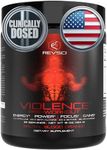 Violence Pre Workout Powder for Men & Women, Clinically Dosed Preworkout, 180 mg Caffeine + L-Theanine, L Citrulline Malate, Beta Alanine, Alpha GPC - 25 Servings, Blood Orange - Energy, Focus & Pump