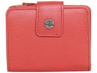 Timberland Women's Leather RFID Small Indexer Wallet Billfold, Red, One Size