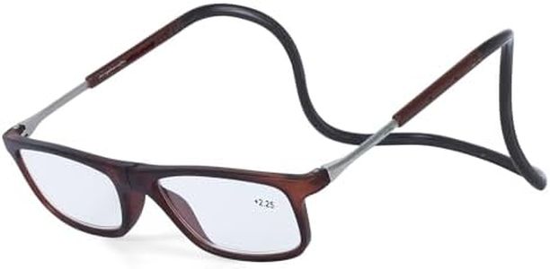 AEC Easyflex2 Reading Glasses With Magnetic Link Bridge Suitable For Near Vision | Rests Perfectly On Your Neck Portable & Light Frame (Matte Brown, 1.75)