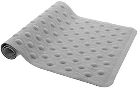 aztex Anti-Fungal Non-Slip Shower or Bath Mat with Bubbles and Suction Cups, Slip Resistant Shower Tread, Kids Bath Mat, Made From Rubber Vinyl - Bath Mat, Slate