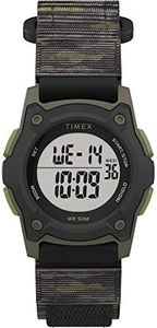 Timex TIME Machines® 35mm Camo Fast Wrap® Kids Digital Watch, Black/Green Camo, Chronograph,Digital