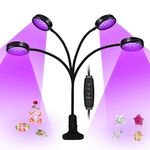 LEDLampsWorld USB UV Black Light Dual Head, 10W 395nm-405nm LED UV Lamp with Clamp, Gooseneck UV Light for Resin Curing, Blacklight Poster, Fluorescent Paint, Collection