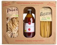 Morelli Tomato Sauce and Organic Pasta Gift Basket - Organic Pici Noodles, Cherry Tomato Sauce, & Bucatini Pasta Noodles, Italian Food Products From Italy, Pasta Themed Gifts for Holidays, Christmas, Sympathy, Bereavement Gifts