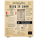 15th Birthday Party Decorations Poster - 15 Years Ago Anniversary Sign 11x14 In. Vintage Home Decor Supplies for Her or Him. Back In 2009 Historical Banner for Women or Men Turning 15 Years Old