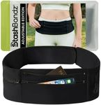 StashBandz Running belt with 3 Big Zipper Pockets + 1 Water Bottle Pocket Adjustable Travel Money Belt – Slim Fanny Pack, Waist Pack Fits Any Size Phone, Passport & More. USA Company