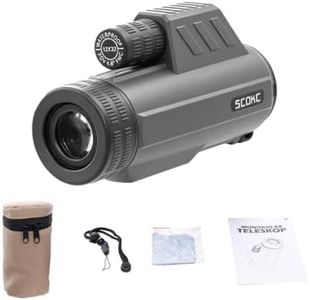 SCOKC Waterproof Monocular Telescope | Lightweight with Travel Bag, Compact, 10X Magnification, Wide Field of View for Bird Watching, Hunting, Hiking, Camping (12x32, Dark Grey)