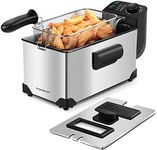 Aigostar Deep Fat Fryer 2200W, 3 Litre Deep Fryer Easy Clean, with Viewing Window, Stainless Steel, Temperature Control, Removable Oil Basket, Silver - Ushas 30JPN