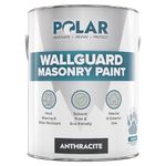 Polar Wallguard Anthracite Masonry Paint Exterior - 5 Litre | Waterproof Coating for Brick, Concrete, Stone, Pebbledash, and Ironwork | High Durability and Superior Protection for Exterior Walls