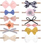 12 Pack Reayou Baby Girl Headbands and Bows, Girl Headbands and Bows Soft Children's Hair Band,Newborn Infant Toddler Hair Accessories