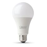 Feit Electric A19 100W Equivalent LED Light Bulbs, Dimmable, 3000k Bright White, 1600 Lumens, 22 Year Lifetime, E26 Base, CRI 90, UL Listed, Damp Rated, 2 Pack, OM100DM/930CA/2