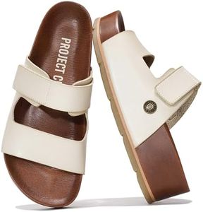 Project Cloud Genuine Leather Platform Sandals Women Footwear - Memory Foam Insole Comfortable Beach Summer Wedges - Non Slip & Lightweight Wedge Sandals for Women 2025 (Prime,CLOUD,6)