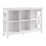 Bush Furniture Key West 6 Cube Bookcase in Pure White Oak, Small Organizer for Home Office, Living Room, and Entryway