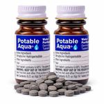 Potable Aqua Water Purification Treatment - Portable Drinking Water Treatment For Camping, Emergency Preparedness, Hurricanes, Storms, Survival, and Travel (100 Tablets)
