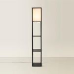 MiniSun | Black Wooden Floor Lamp with Shelves | Floor Lamps & Torchieres, Home Décor & Improvement Essential | Includes 10W GLS Bulb [3000K Warm White]