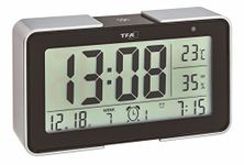 TFA 60.2540 Melody Radio Alarm Clock with Various Alarm Sounds (Black)