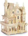 3D Wooden Puzzle DIY Craft Kits- Model Puzzle Assembly Model Kit and House Furniture Set-Fantasy Villa Birthday Gift, for Kids,Teens and Adults