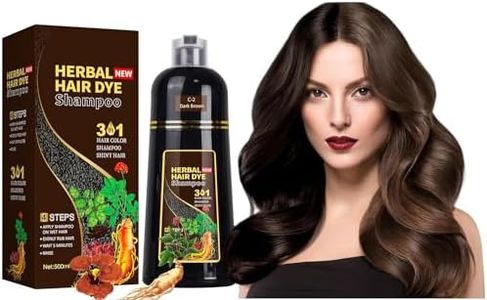 Shampoing Colorant,Shampoing Colorant Naturel Cheveux Blancs,Hair Dye Shampoo,Shampooing Teinture Instantanée pour Cheveux,Shampoing Colorant,Shampoing Couleur,Teinture Cheveux (Brun Foncé, 500 ml)