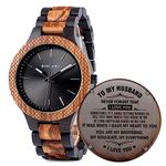 BOBO BIRD Wooden Watches for Men Personalized Customized Wood Watch Gift Ideas for Dad Husband Son Boyfriend for Birthday Anniversary Graduation or Christmas (to My Husband)