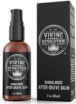 Viking Revolution Luxury After-Shave Balm for Men - Premium After-Shave Lotion - Soothes and Moisturizes Face After Shaving - Eliminates Razor Burn for A Silky Smooth Finish - Sandalwood Scent