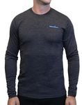 Woolove 100% Merino Wool Base Layer - Men's Long Sleeve Crew Neck Shirt 190g - Midweight, Odour Resistant, Moisture-Wicking (Large, Grey)