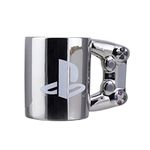 Paladone Playstation DS4 Silver Controller Mug, Ceramic Coffee Mug for Gamers, 550 ml, Multicolored, PP9388PS