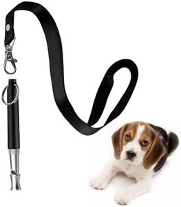 BMHNOONE Dog Whistle to Stop Barking, Adjustable Pitch Ultrasonic Training Tool Silent Bark Control for Dogs 1 PCS Pet Whistle (Black)