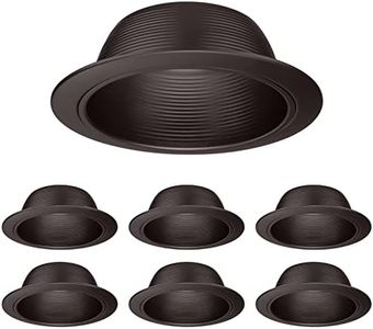 TORCHSTAR 6 Inch Rosewood Decor Recessed Can Light Trim, Step Baffle with Detachable Ring, Full Metal, for 6 Inch Recessed Can, Fit Halo/Juno Remodel Recessed Housing, Oil Rubbed Bronze, Pack of 6