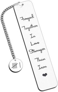 6 Year Anniversary Bookmark Gifts for Her Iron Anniversary Gifts for Him Steel Anniversary Gift for Husband Wife Iron 6th Anniversary Gifts for Women Men Boyfriend Girlfriend Couples Wedding Gifts