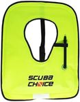 Scuba Choice Adult Snorkel Vest with Name Box - Lightweight Adjustable Buoyancy Vest for Water Sports, High Visibility Safety Color, Portable Nylon with TPU Material - Neon Yellow, Large