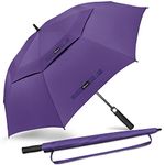 NINEMAX Large Golf Umbrella Windproof 68 Inch Extra Large, Automatic Open Double Canopy Vented Oversized Adult Umbrella for Rain and Wind(Purple)