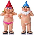 MINLELE 2Pcs Garden Gnome Statue Naughty Garden Funny Gnome，Goblin-Art Decoration for Lawn Ornaments Indoor or Outdoor Garden Decorations