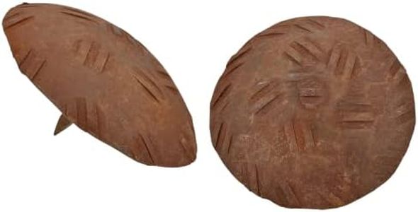 10 Pack 2" Large Round Head Clavos Decorative Nails – Rusted – Handmade Rustic Round Fasteners for Farmhouse Shutter, Faux Wood Beams, Barn Door, Shutters, and Gates – Ornamental Wood Accent