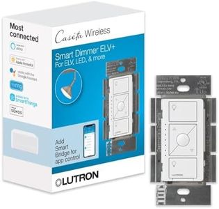 Lutron Caseta Smart Lighting Original Dimmer Switch ELV+ for Light Bulbs, , Works w/ Alexa, Apple Homekit, Google Home (Hub Required), 250W LED Single-Pole/3-Way, Neutral Required, PD-5NE-WH, White