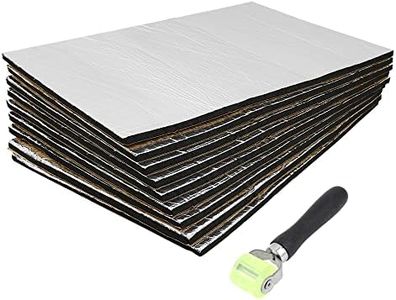 QUARKZMAN 9Pcs Aislamiento Térmico Acústico Coche 10mm Motor Insonorizante Campana Autocaravana 50X30cm con Rodillo