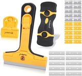 MulWark Razor Blade Scraper Tool Set, 3-Piece with 30 Replacement Blades - Heavy-Duty Cleaning Tool, Standard & Mini Scrapers for Decals, Stickers, Paint, Caulk, and Adhesive Removal