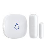 SECRUI Door Chime, Wireless Door Open Contact Sensor Alarm with 500ft Range, 58 Chimes and 5 Volume Levels for Business/Store/Home/Office When Entering, White