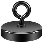 Neosmuk Fishing Magnet, 300 lb+ Pull Strong CNC Machined Metal Base with High Powered Magnets, 2” Large Magnet for Remover, Super Strength Magnets with Handle for Lifting and Pick up