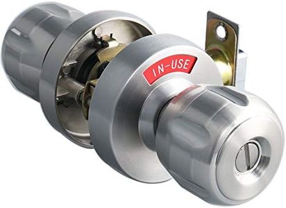 Privacy Door Knob and Lock with Large Indicator, Thumbturn Lock, ANSI Grade2 for Commercial Residential, Perfect for Home Apartment Airbnb Professional Office Workspace Restroom Bathroom