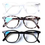 Henotin 3 Pack Blue Light Blocking Reading Glasses,Spring Hinge Computer Readers for Men Women,Anti UV Ray Filter Eyeglasses (Multicolor, 2.0)