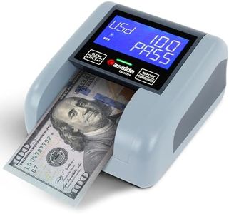 Cassida Quattro Fast Automatic Currency Counterfeit Detector with Advanced Sensors (UV,MG,IR,MT,Thickness,Size) - All-Orientation Feeding - Rechargeable Battery - 3.5" Value & Pass/Fail Display