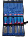 TAPARIA Wood Working Chisel Set of 5 Hardened Chisel Set with Carrying Pouch Tool Kit