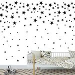 DXLING 174pcs Mixed Size Star Wall Stickers Home Decor Bedroom Removable Nursery Wall Decals Kids DIY Art Decal JW343 (Black)