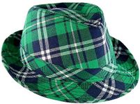 Skeleteen Irish Plaid Green Fedora - St. Patrick's Day Costume Accessories Leprechaun Hat For Men Women and Kids