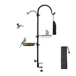 ERYTLLY Deck Hook Bird Feeder Pole Bird Feeder Porch Multi Hook Bird Feeding Station Kit Multi Feeder Hanging Kit Premium Bird Bath for Attracting Wild Birds Bird Feeder Planter Hanger