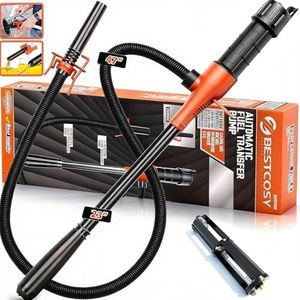 Portable Transfer Pump Battery Operated Electric Siphon Pump for Gas, Fuel, Diesel, Water Transfer 2.4 GPM Flow Oil Extractor, 47" Hose-Easy to Use Hand Fuel Pump, Multi-Use Siphon Transfer Pump