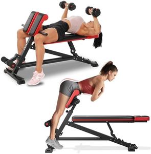 FLYBIRD 3 in 1 Workout Bench, Roman Chair, Weight Bench and Sit Up Bench for Hyper Back Extension and Full Body Workout with Handle, Abdomen core and Comprehensive Glute Training, Easy Moving wilth Wheels Home Gym Equipment