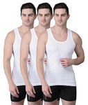 Dollar Bigboss Men's White Pack Of 3 Regular Fit Vest (8905282761255_Mdve-03-Hutch-Wht-Po3-95)