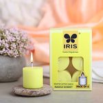 Iris Home Fragrances Scented Votive Candles Refill- Pack of 6-32geach- Burn time 8hrs per Candle (Mango Sorbet)